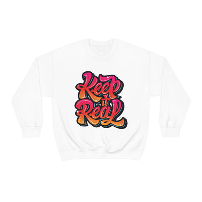 Keep it real colorful graffiti logo Crewneck Sweatshirt