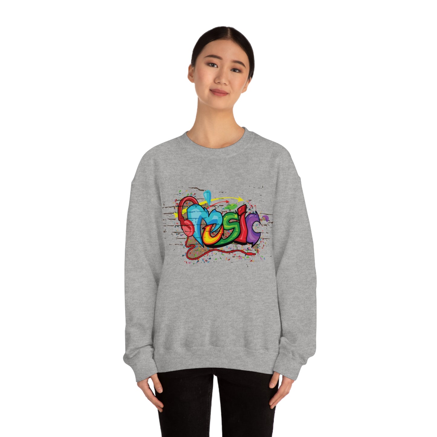 Music colorful graffiti Crewneck Sweatshirt