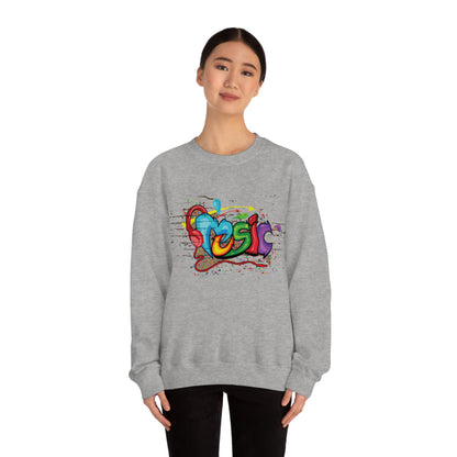 Music colorful graffiti Crewneck Sweatshirt