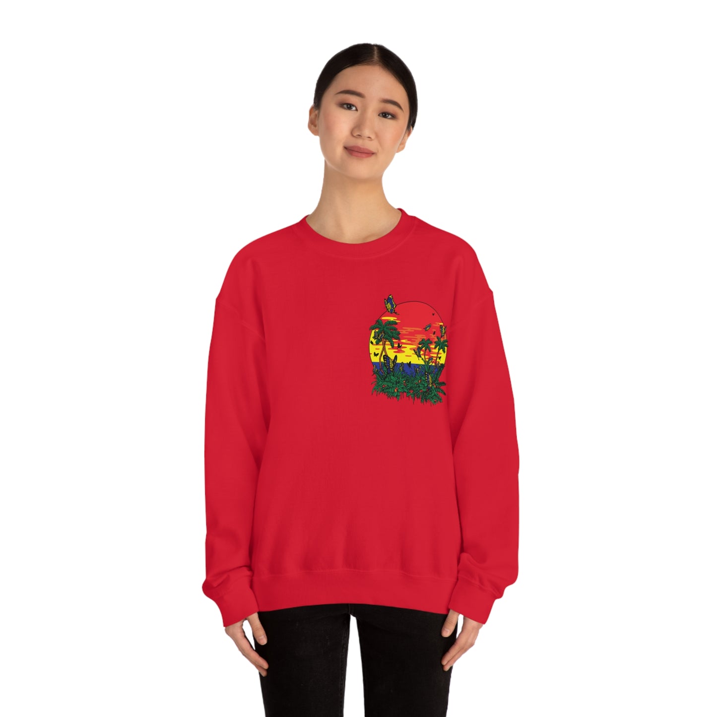 Sunset Butterfly Vibes Crewneck Sweatshirt