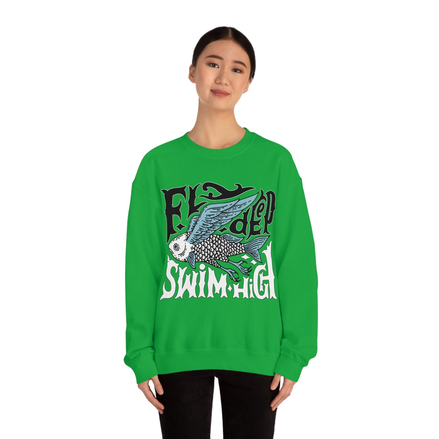 Fly deep swim high Crewneck Sweatshirt