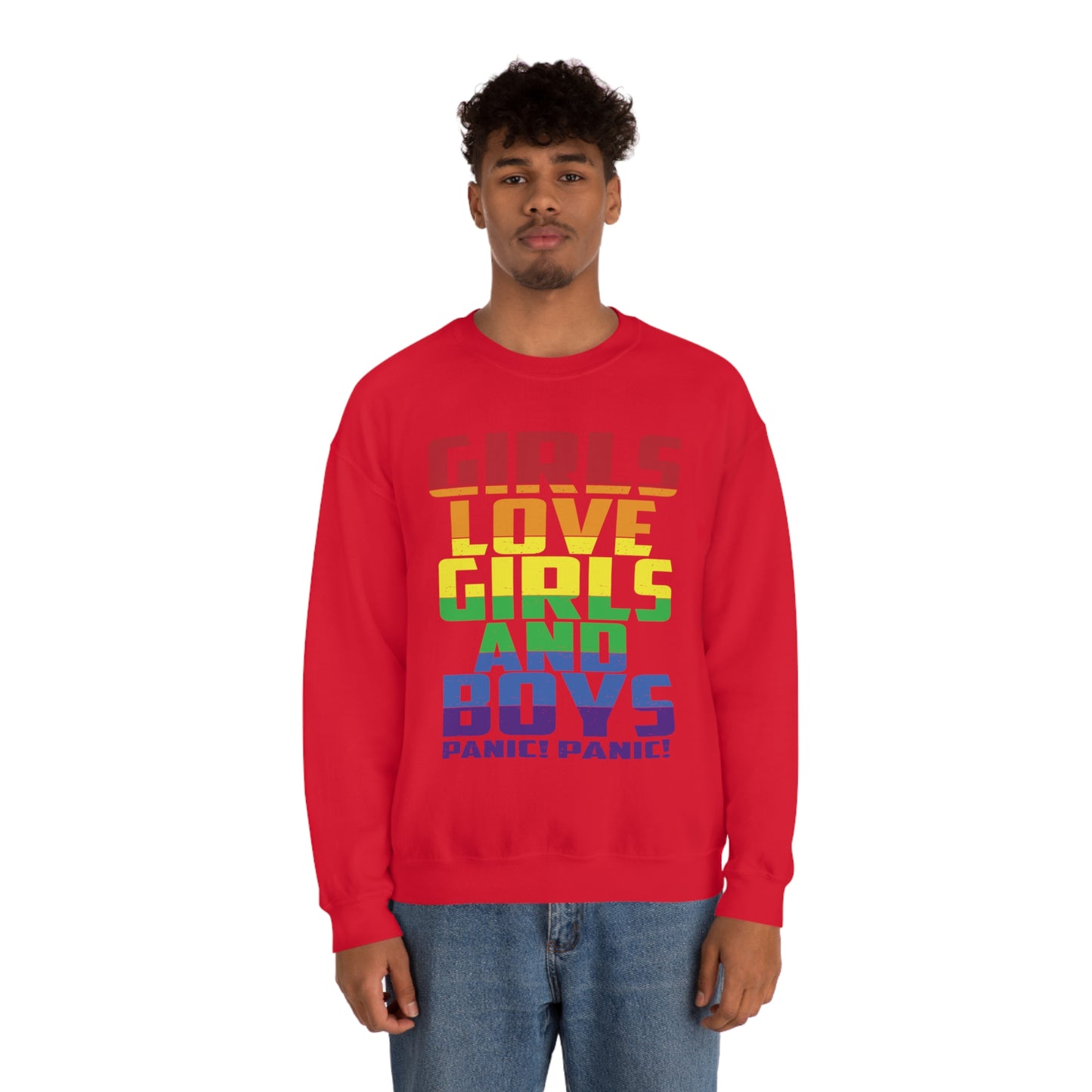 Girls Love Girls and Boys Crewneck Sweatshirt