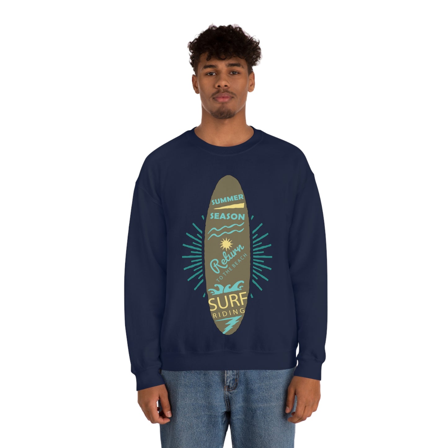 Surf Riding Summer Crewneck Sweatshirt