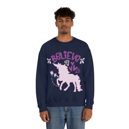 Unicorns_Believe Crewneck Sweatshirt