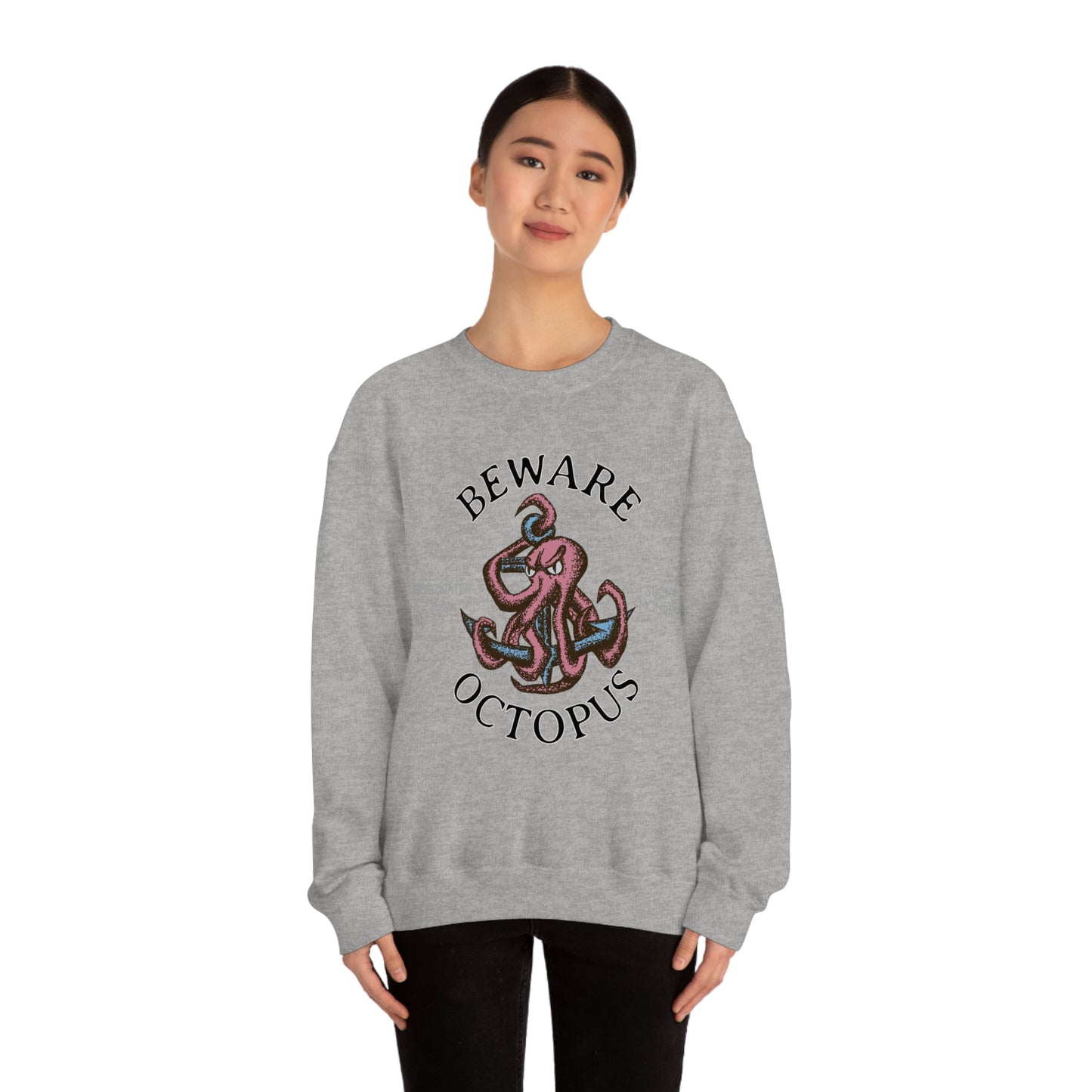 Beware Octopus Crewneck Sweatshirt