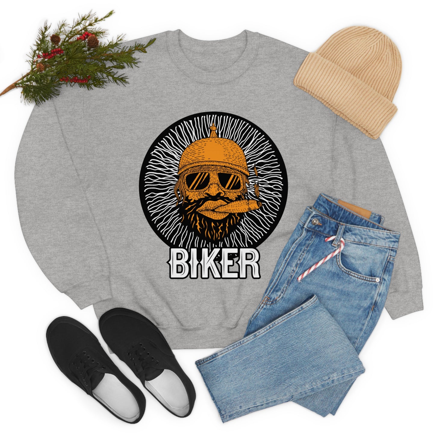 Cool Biker Crewneck Sweatshirt