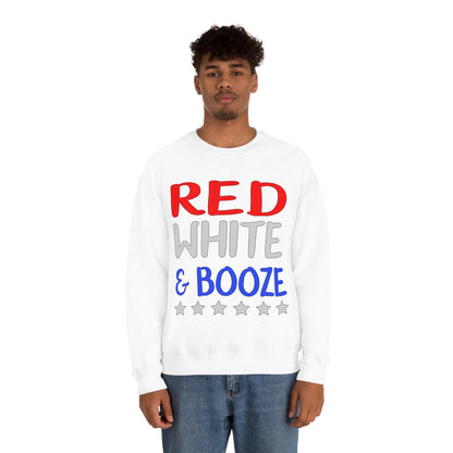 Red  White Booze Crewneck Sweatshirt