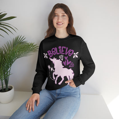 Unicorns_Believe Crewneck Sweatshirt