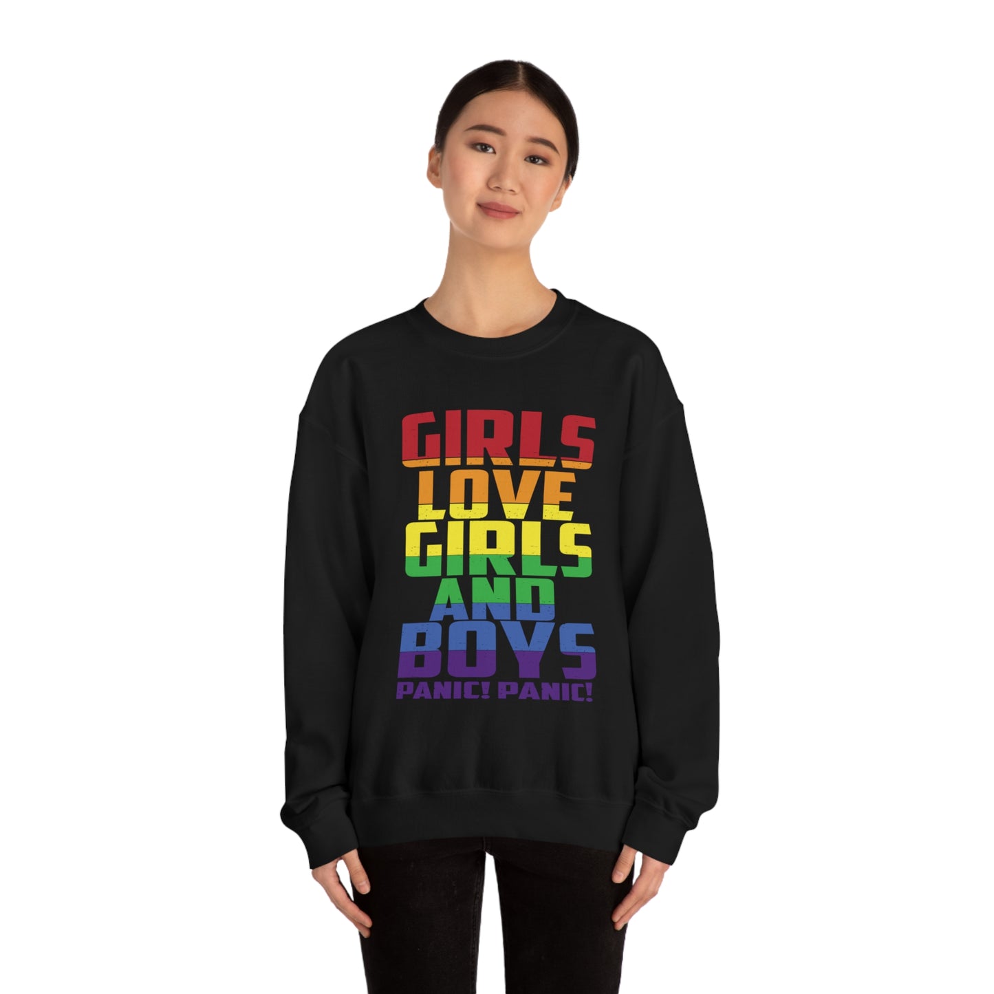 Girls Love Girls and Boys Crewneck Sweatshirt