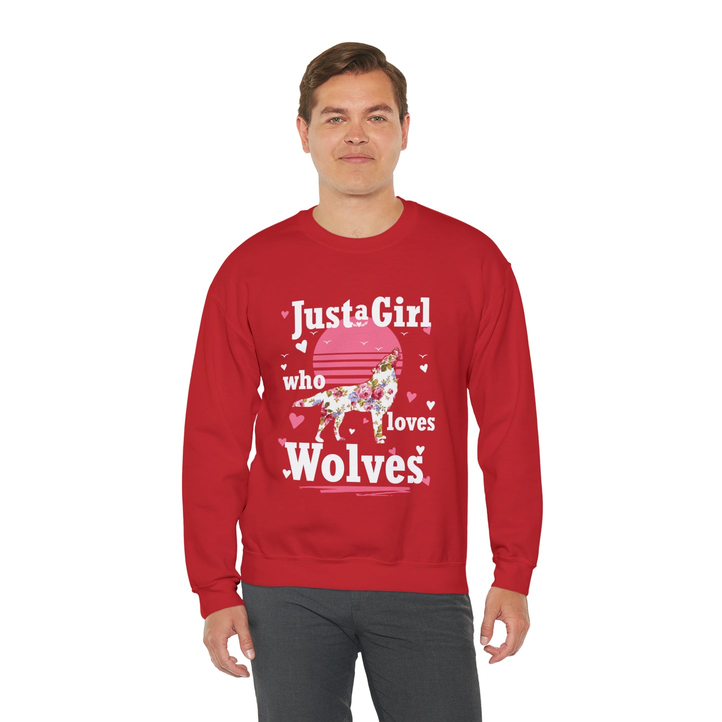 Just A Girl Who Loves Wolves Crewneck Sweatshirt