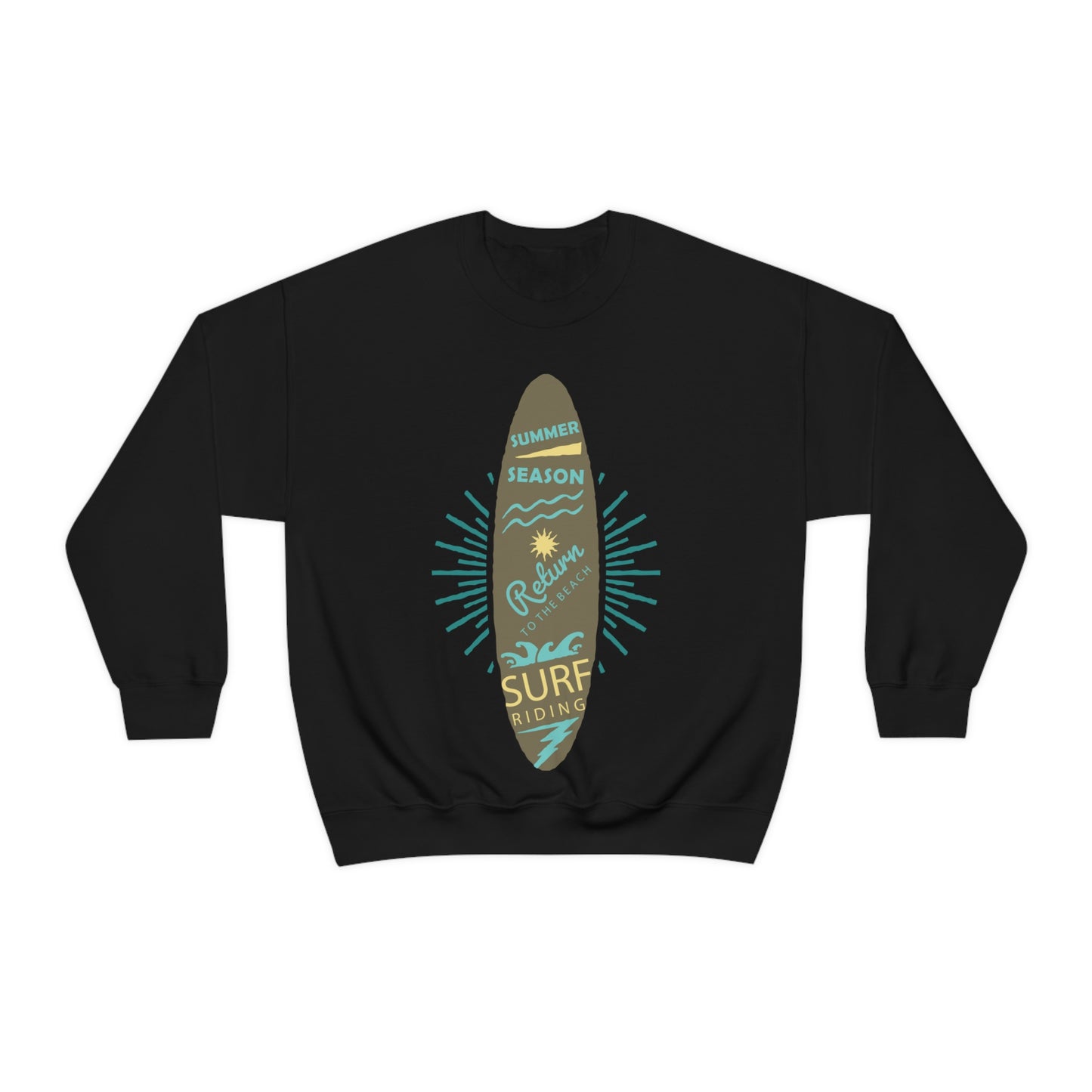 Surf Riding Summer Crewneck Sweatshirt