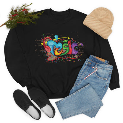 Music colorful graffiti Crewneck Sweatshirt