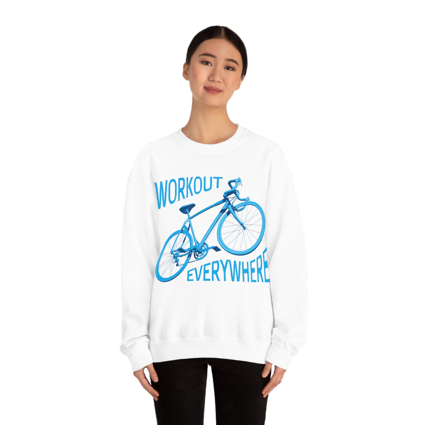 Workout everywhere bike Crewneck Sweatshirt