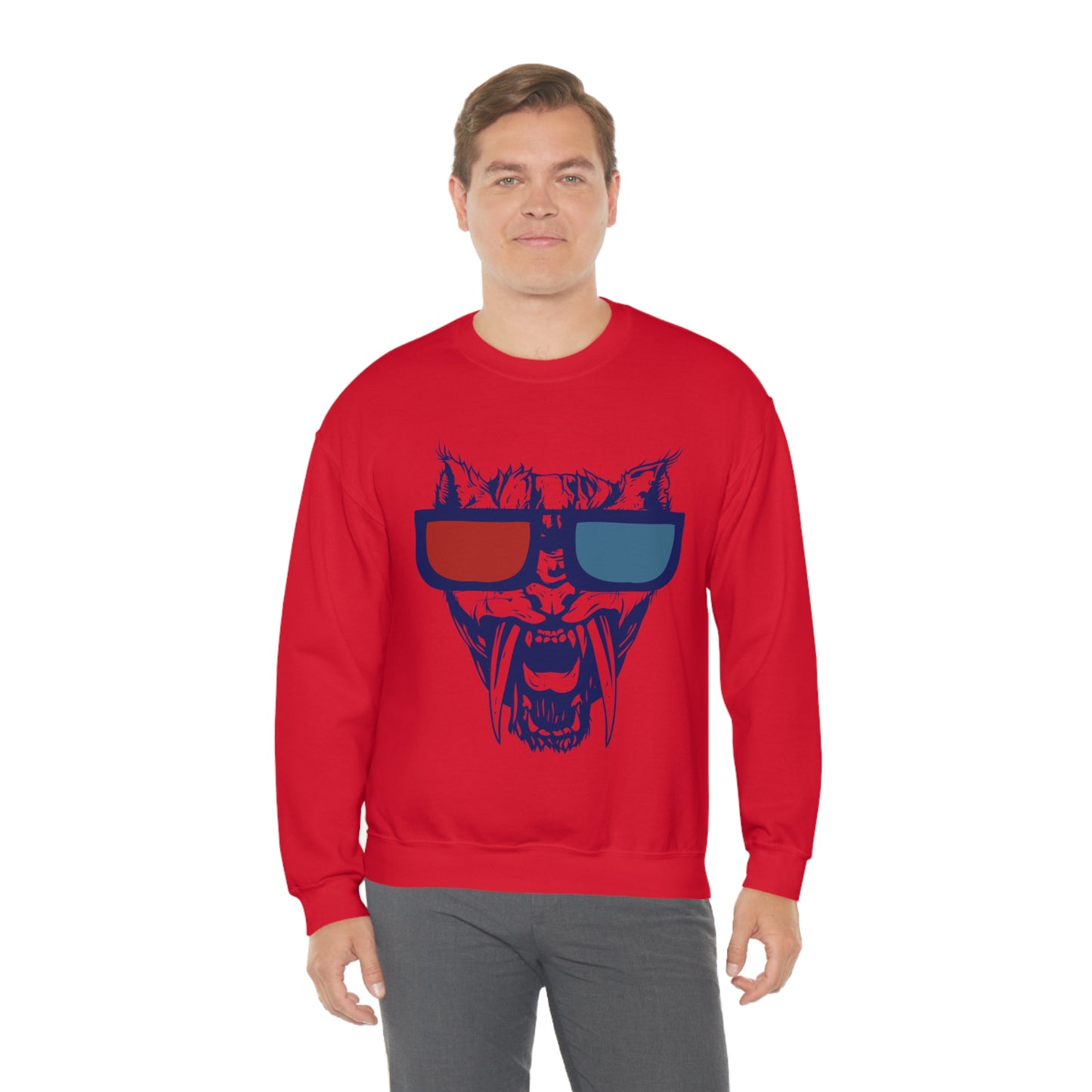 3D Glasses Tiger Crewneck Sweatshirt