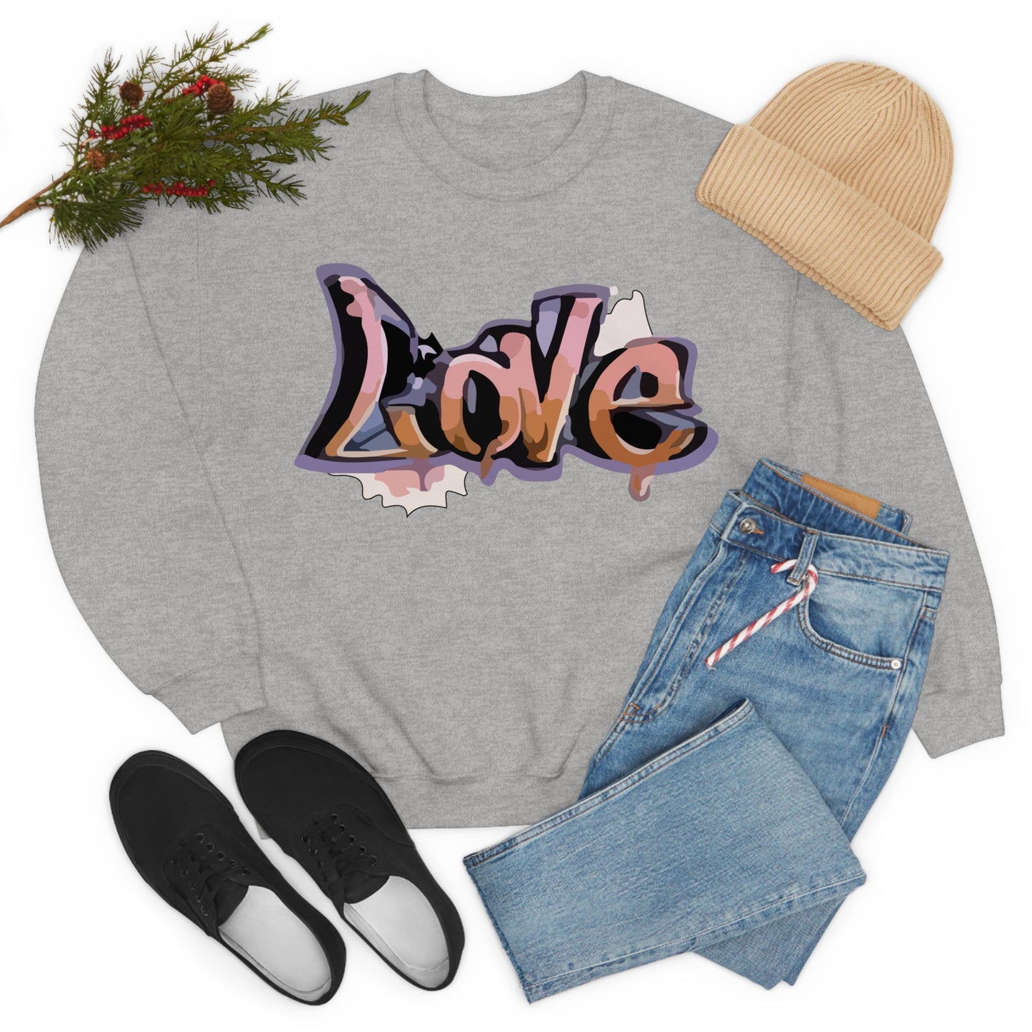 Cool love graffiti Crewneck Sweatshirt