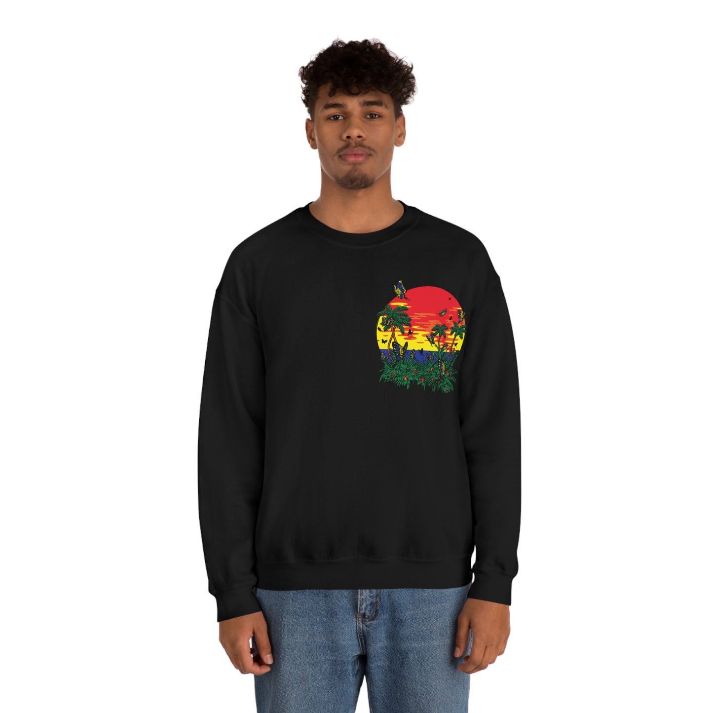 Sunset Butterfly Vibes Crewneck Sweatshirt