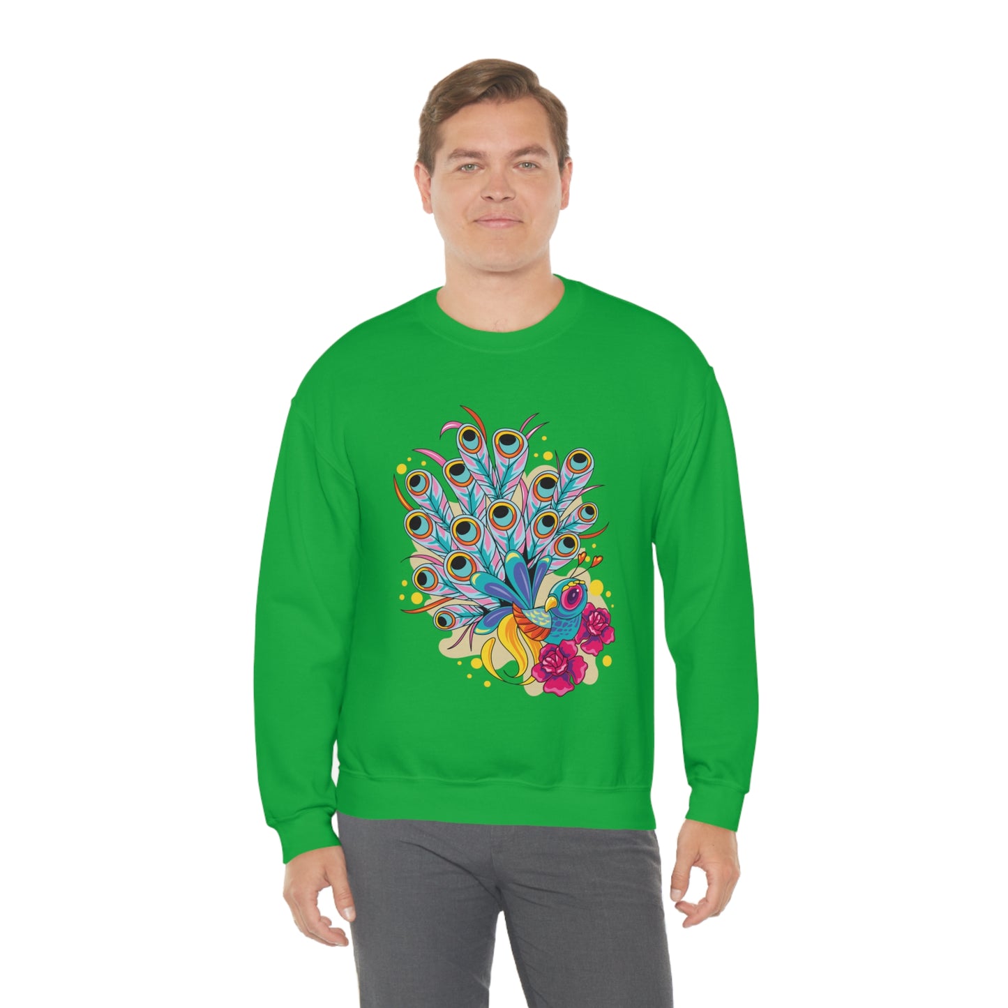 Colorful Peacock Crewneck Sweatshirt