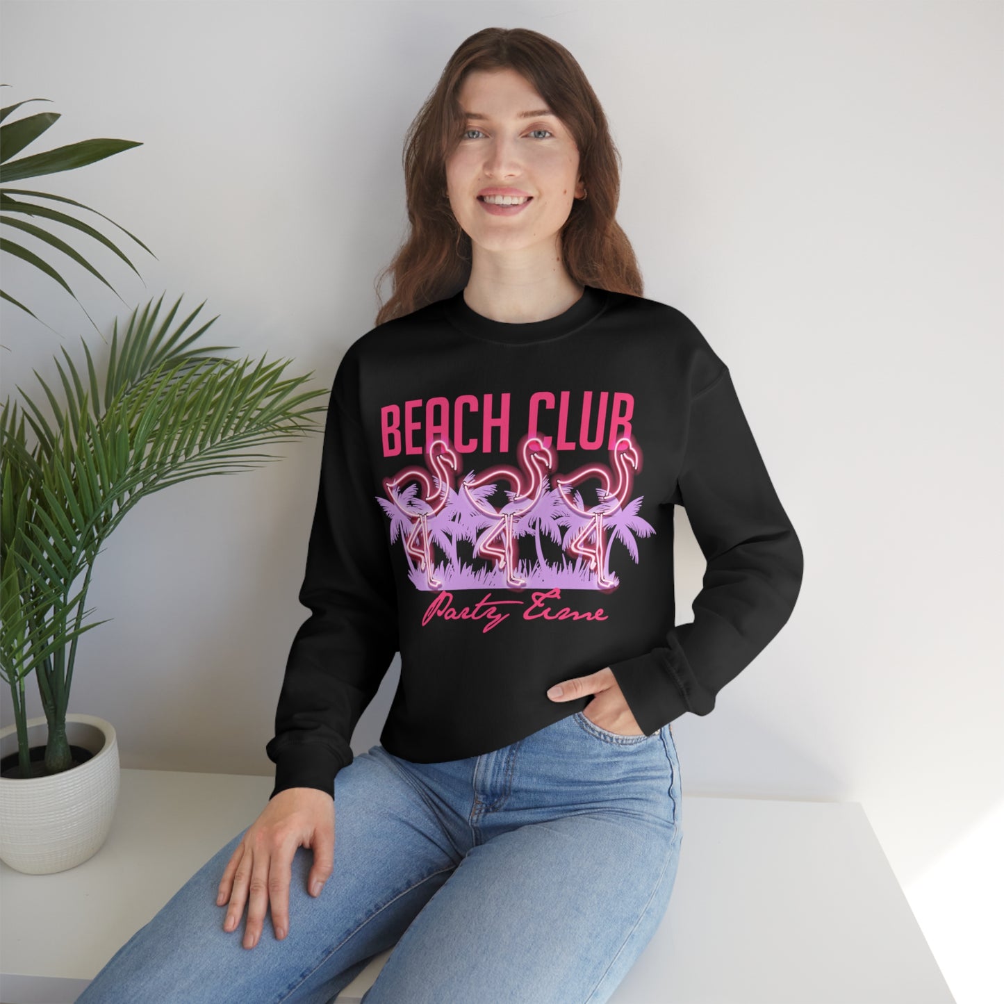 Beach Club Party Time Crewneck Sweatshirt