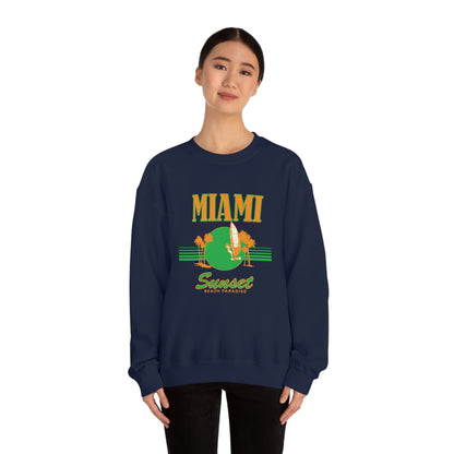 Miami Sunset Beach Paradise Crewneck Sweatshirt