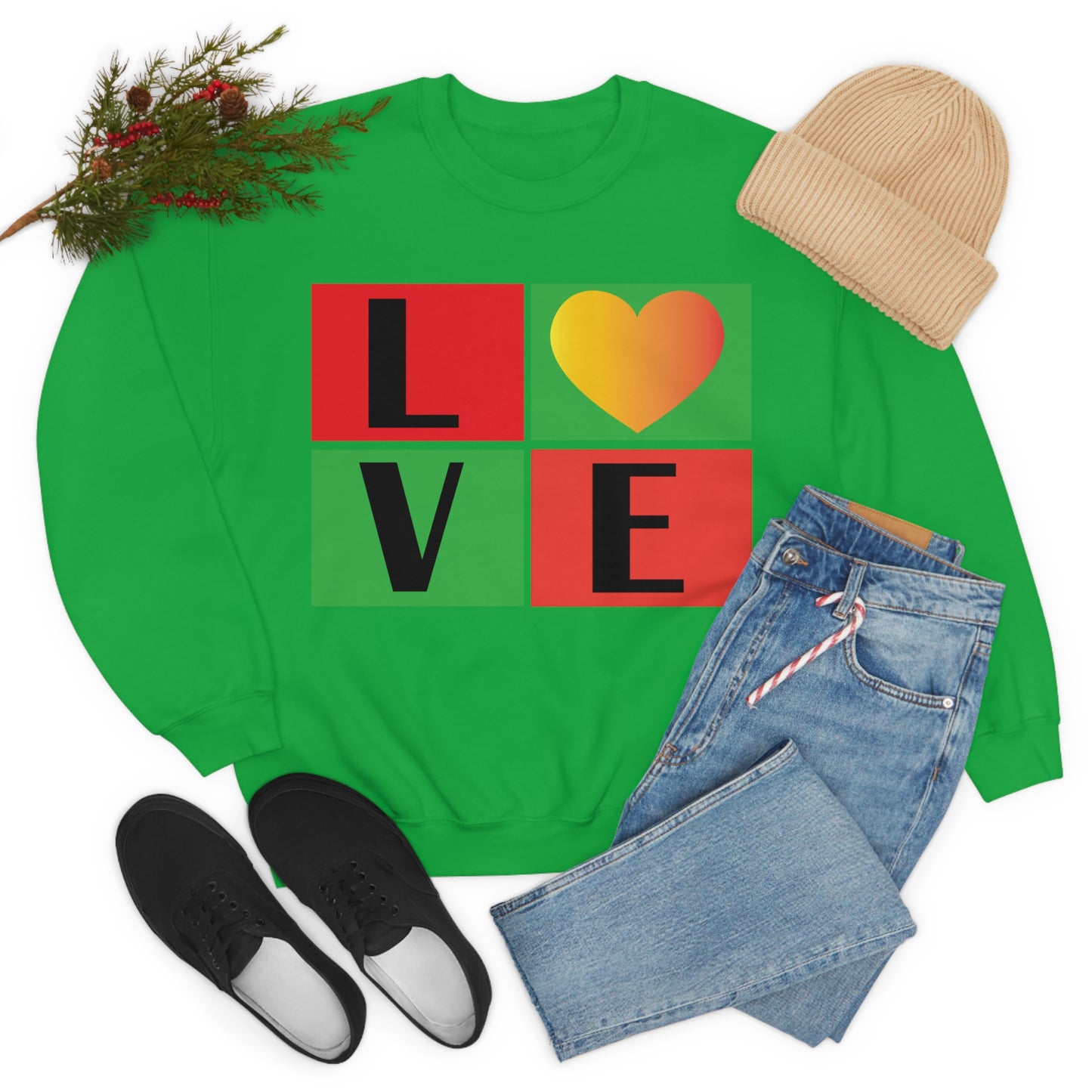 Love Squares Crewneck Sweatshirt