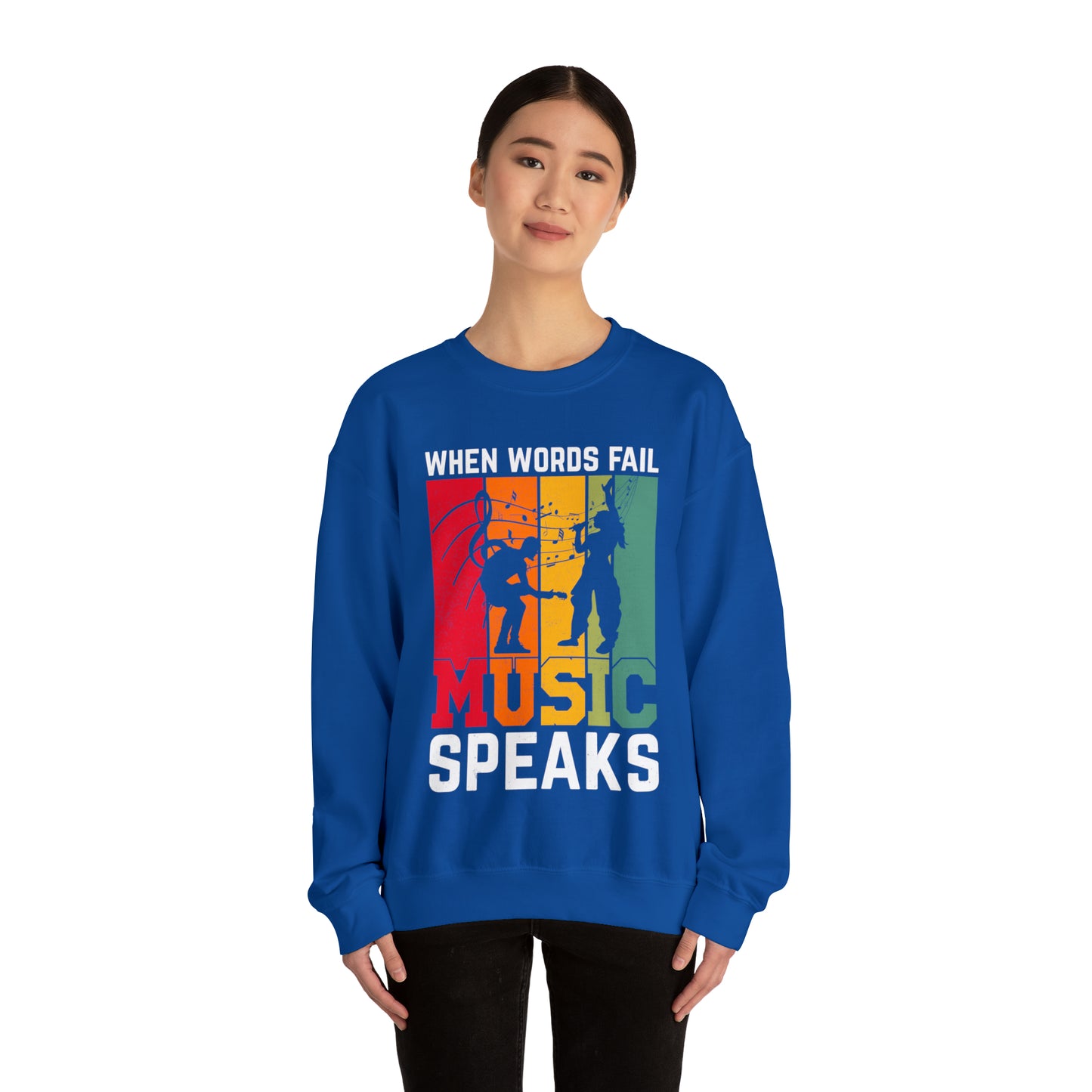 When words fail music speaks vintage Crewneck Sweatshirt