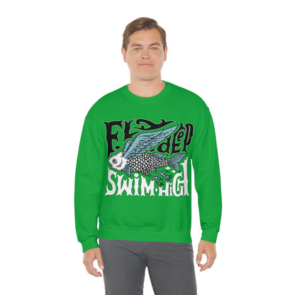 Fly deep swim high Crewneck Sweatshirt