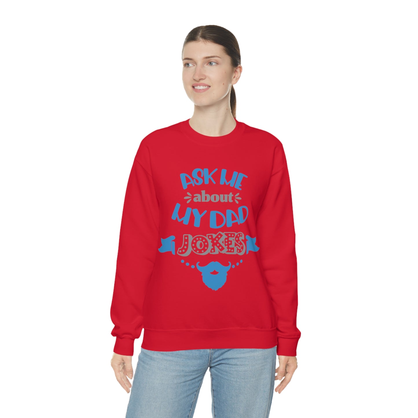 Ask About My Dad Jokes Crewneck Sweatshirt