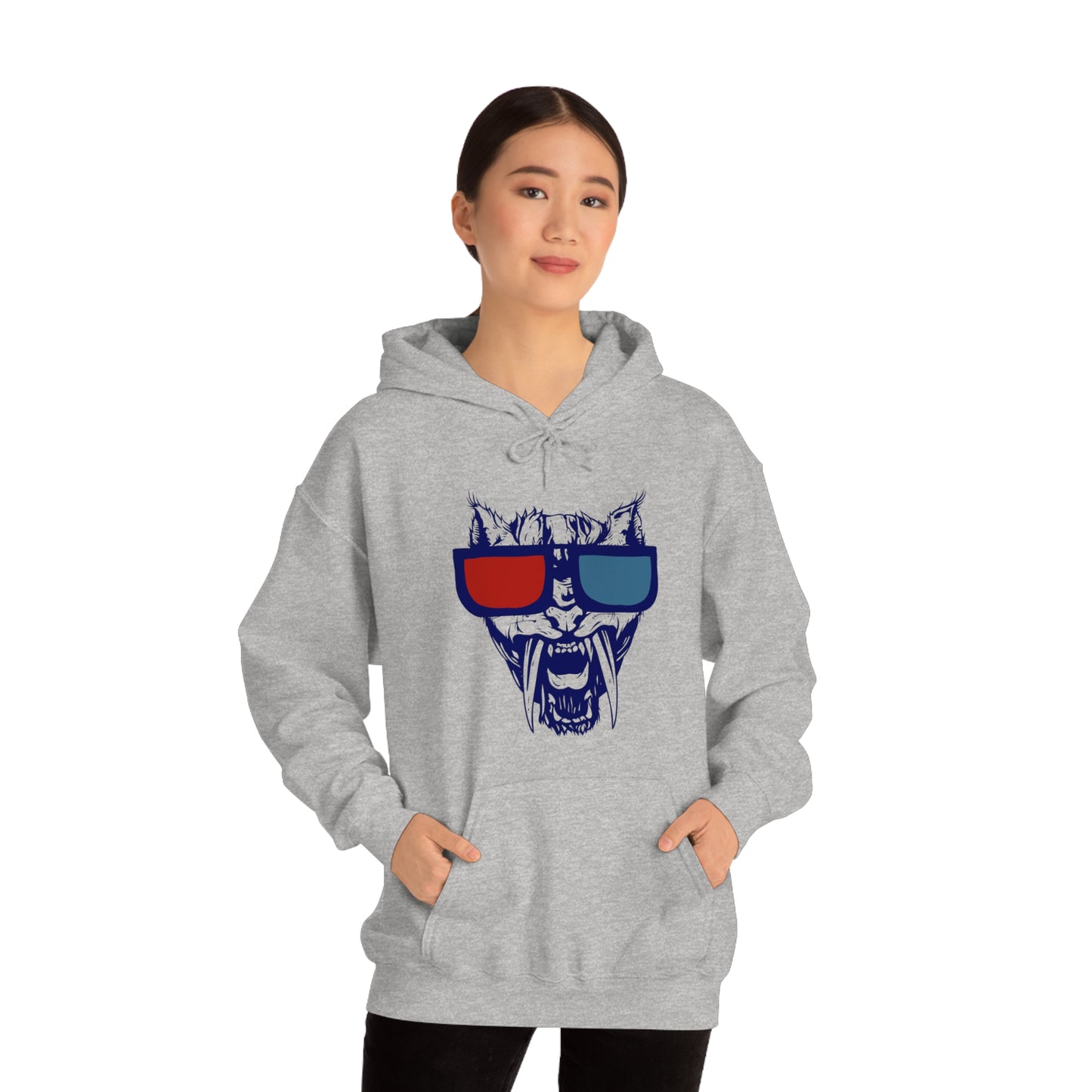 3D Glasses Tiger Hoodie