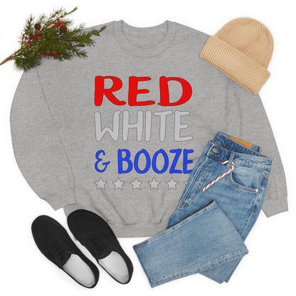 Red  White Booze Crewneck Sweatshirt