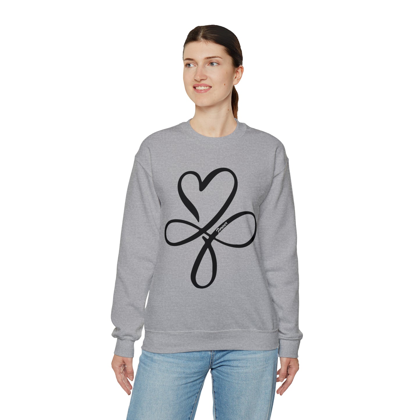 Heart symbol Love Infinity symbol Forever Crewneck Sweatshirt