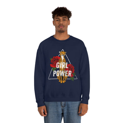 Girl Power Cheetah Edition Crewneck Sweatshirt