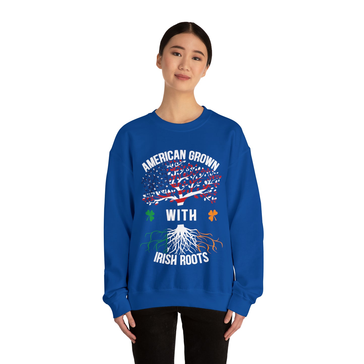 American born with Irish roots Crewneck Sweatshirt