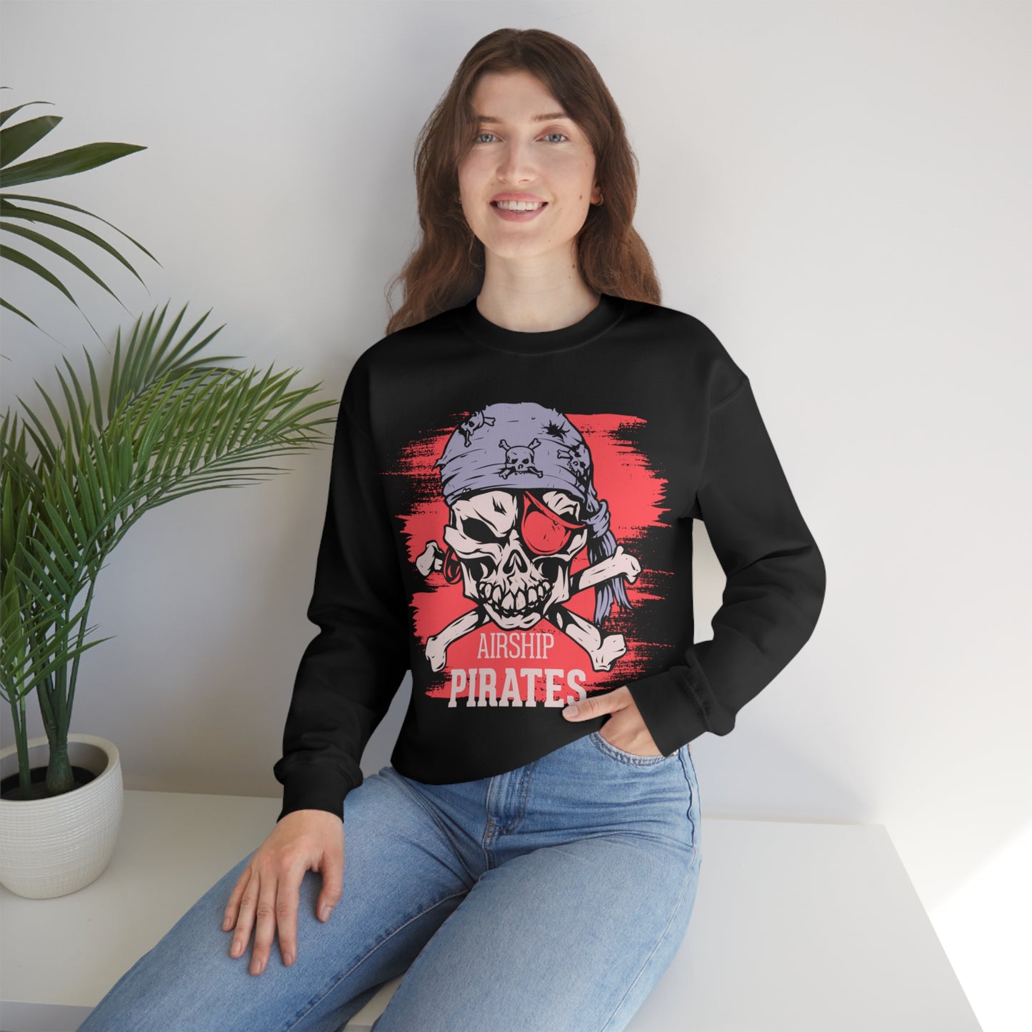 Airship Skull Pirate Crewneck Sweatshirt