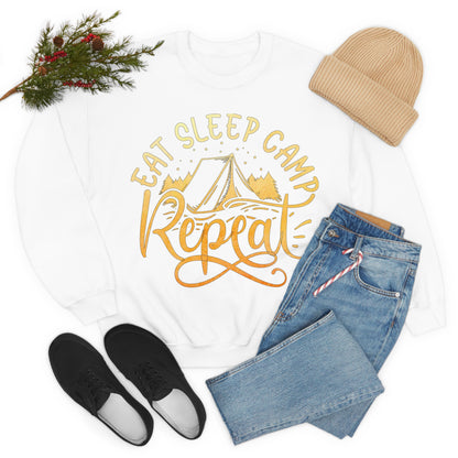 Eat Sleep Camp Repeat Crewneck Sweatshirt