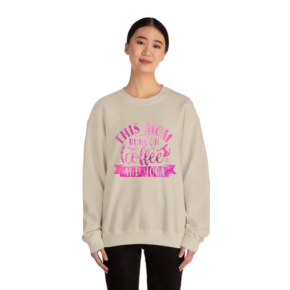 This mom runs on coffee and yoga Crewneck Sweatshirt