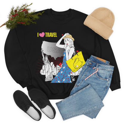 I love to travel _1 Crewneck Sweatshirt