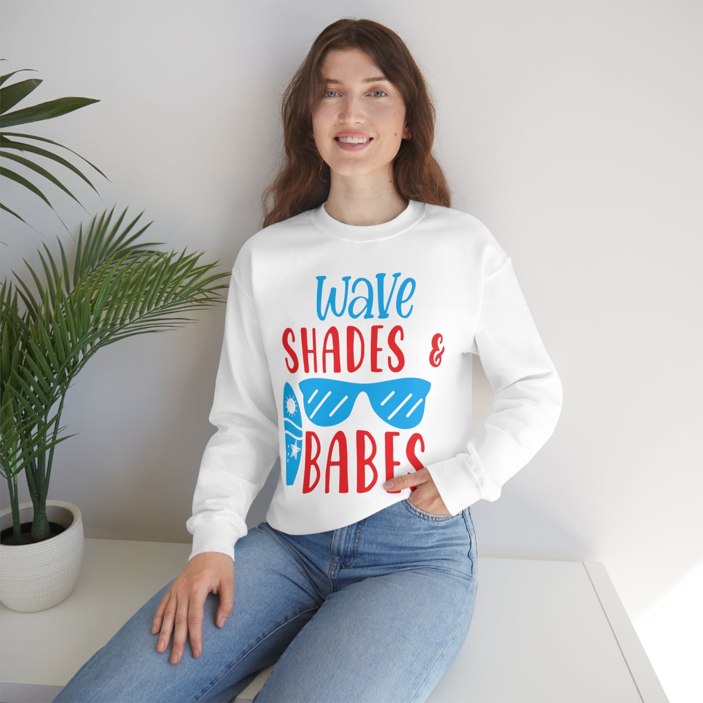 Wave Shades and Babes Crewneck Sweatshirt