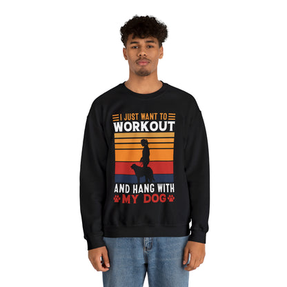 Workout with my dog Vintage Crewneck Sweatshirt