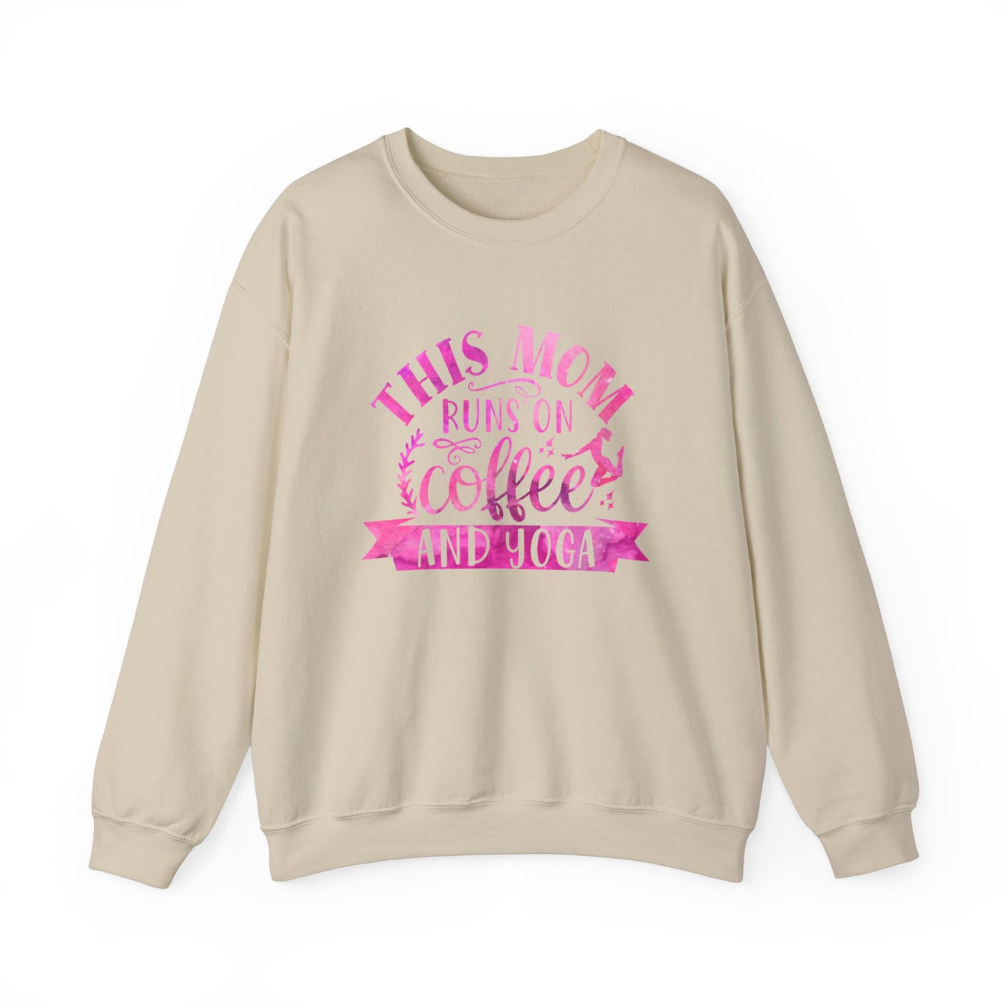 This mom runs on coffee and yoga Crewneck Sweatshirt