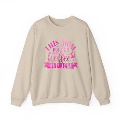 This mom runs on coffee and yoga Crewneck Sweatshirt