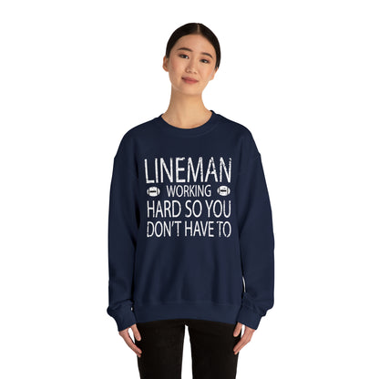 Lineman working hard Crewneck Sweatshirt