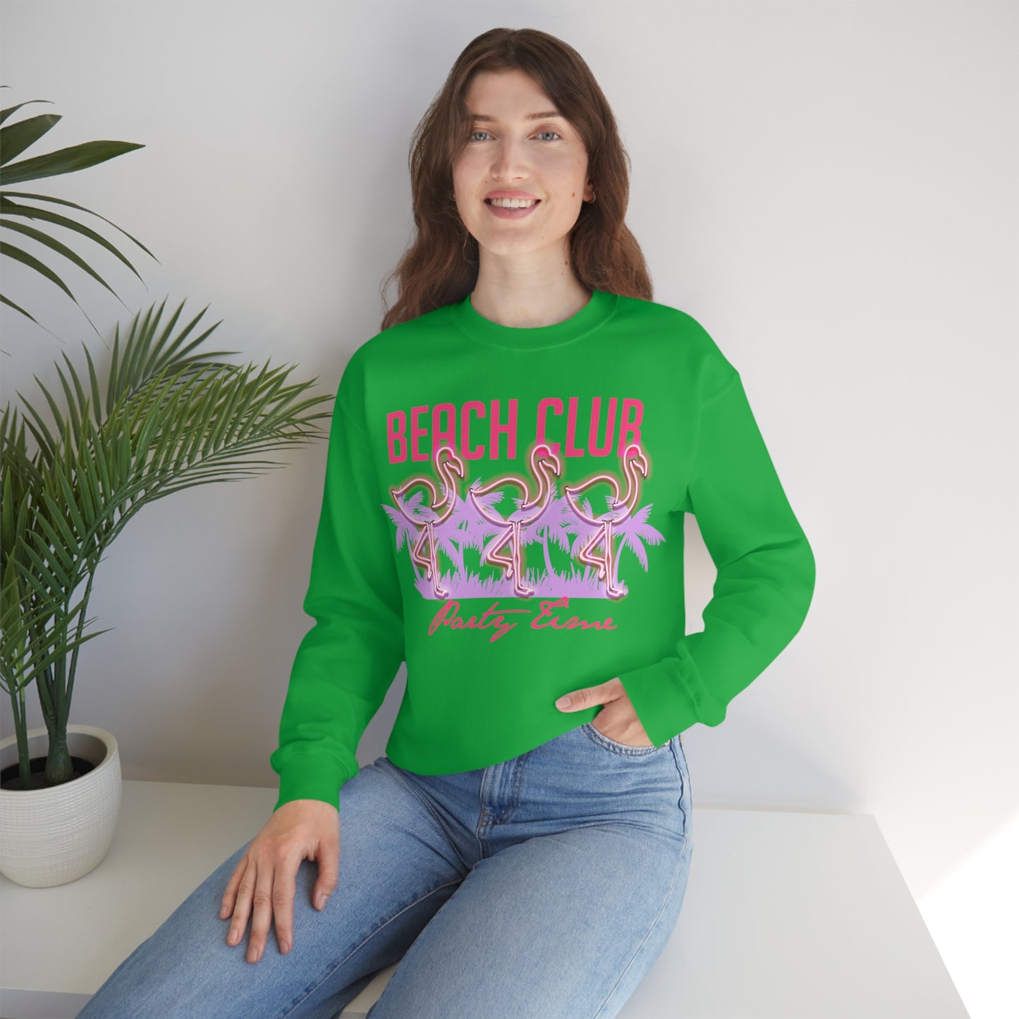 Beach Club Party Time Crewneck Sweatshirt