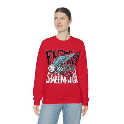 Fly deep swim high Crewneck Sweatshirt