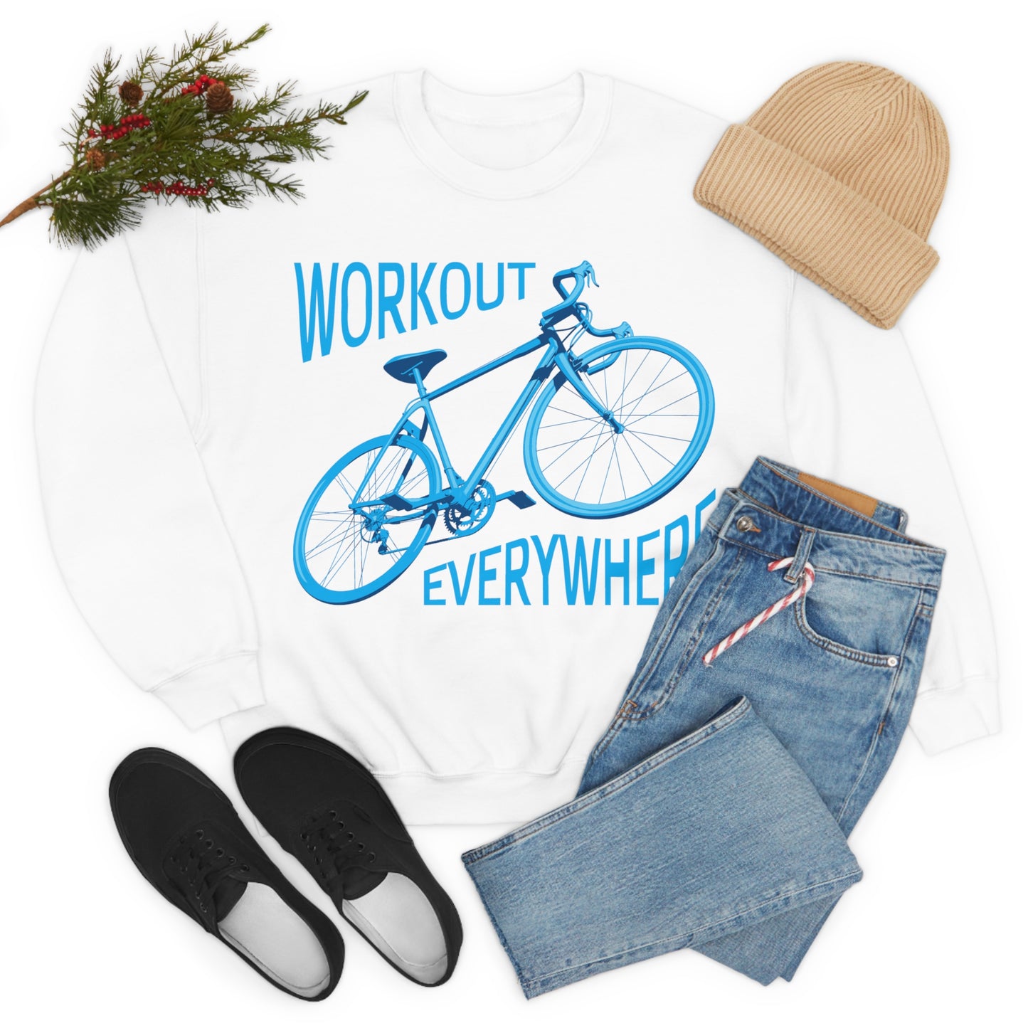 Workout everywhere bike Crewneck Sweatshirt