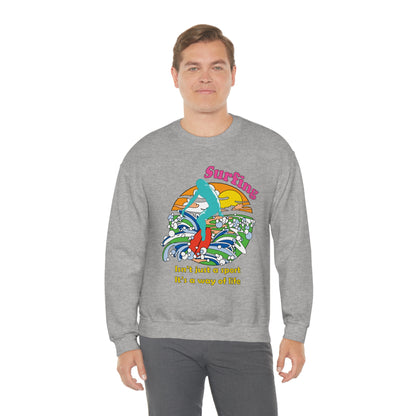 Surfing A Way of Life Crewneck Sweatshirt