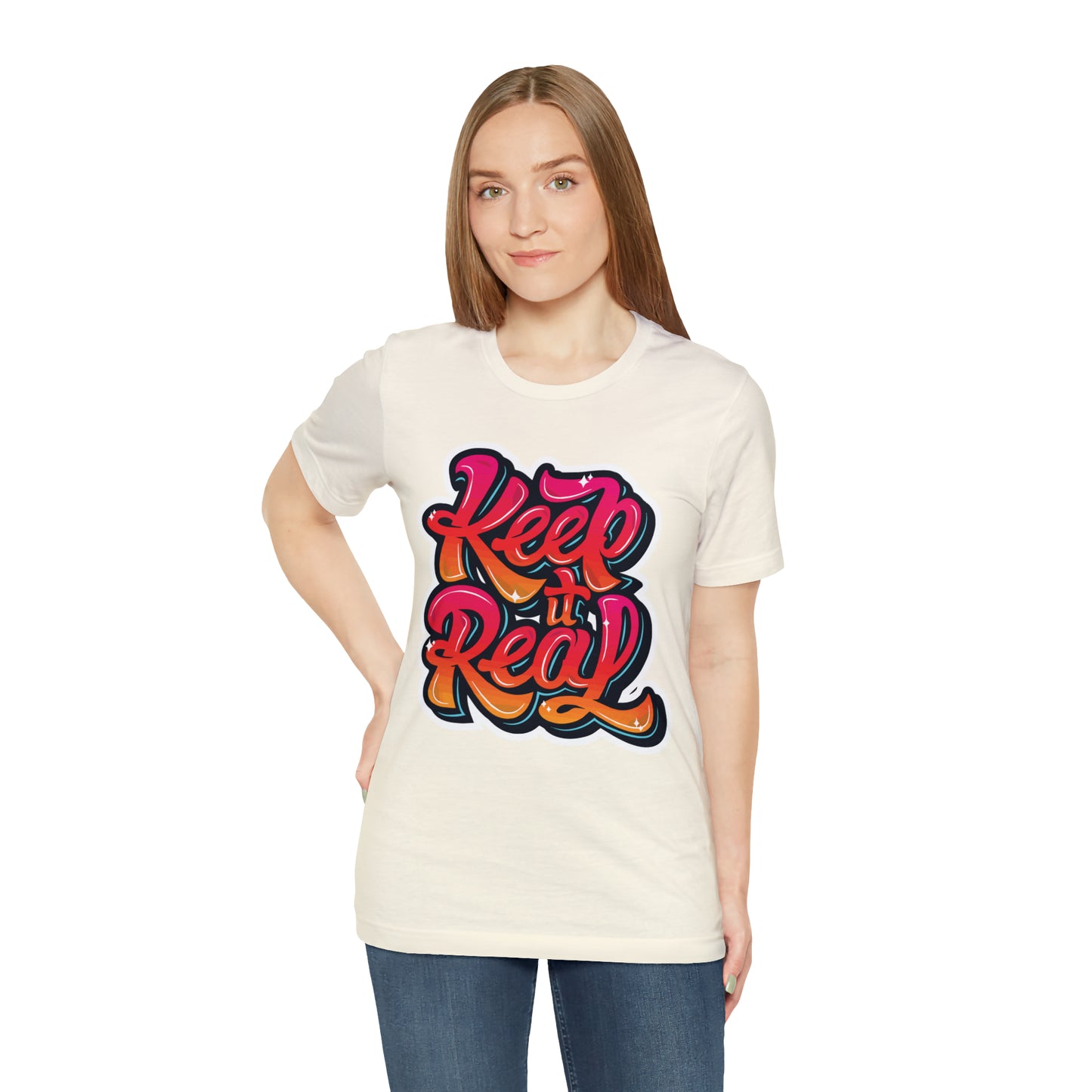 Keep it real colorful graffiti logo T-Shirt