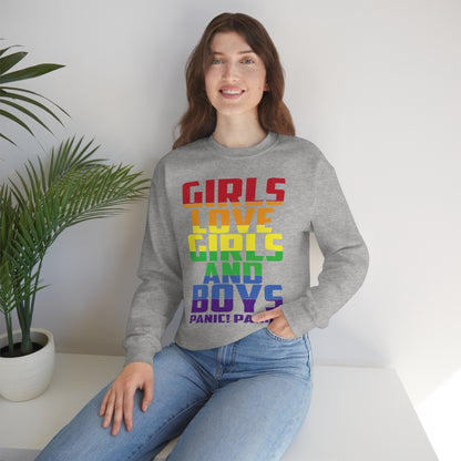 Girls Love Girls and Boys Crewneck Sweatshirt