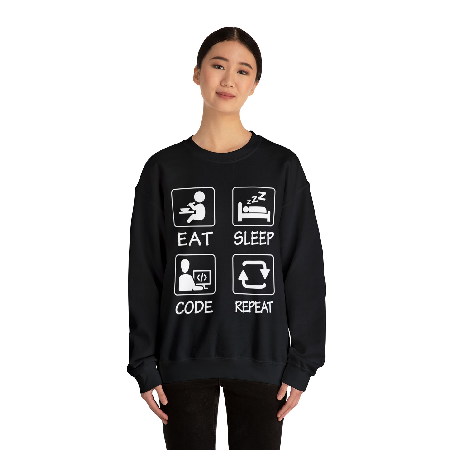 Eat sleep Code Repeat Crewneck Sweatshirt