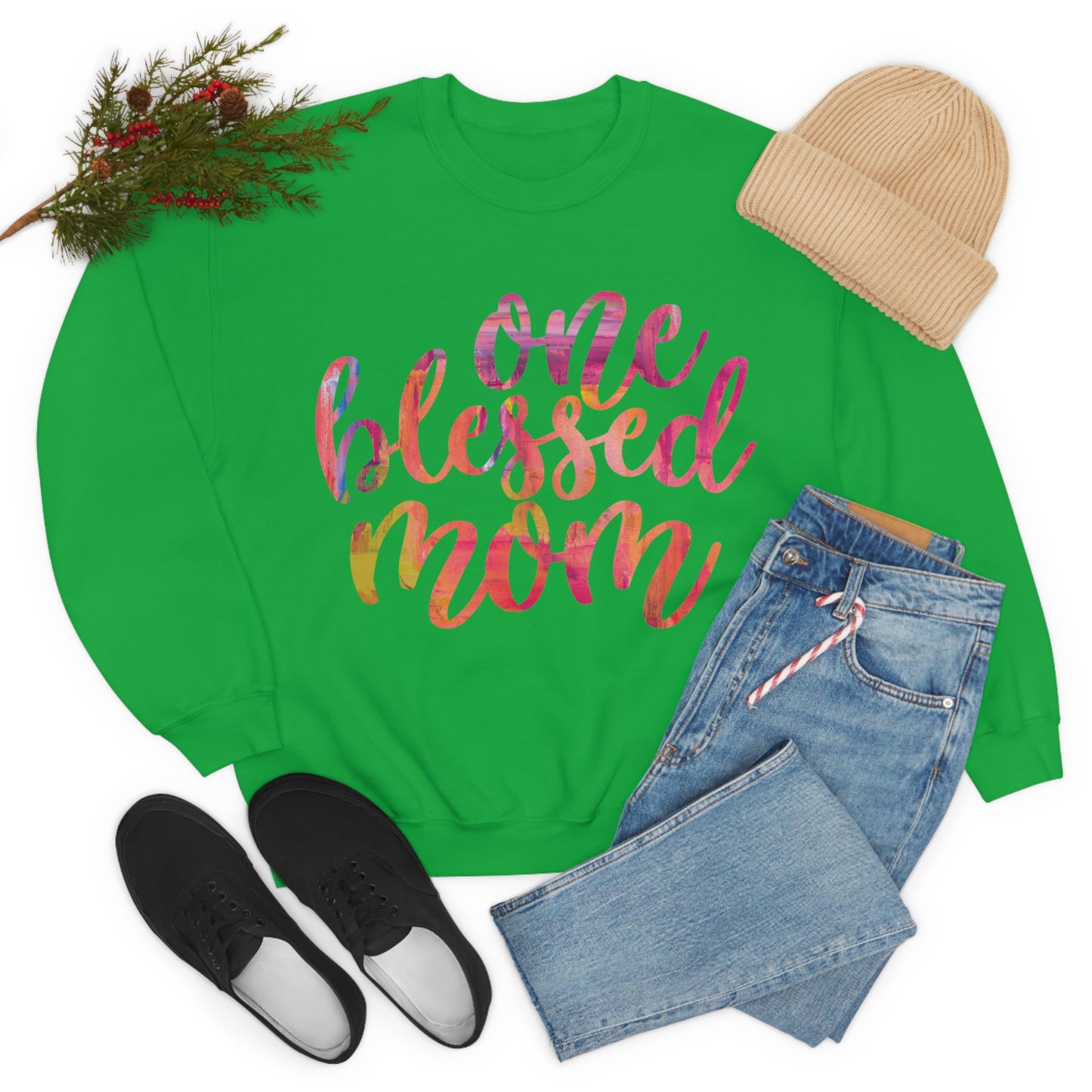 One blessed mom Crewneck Sweatshirt