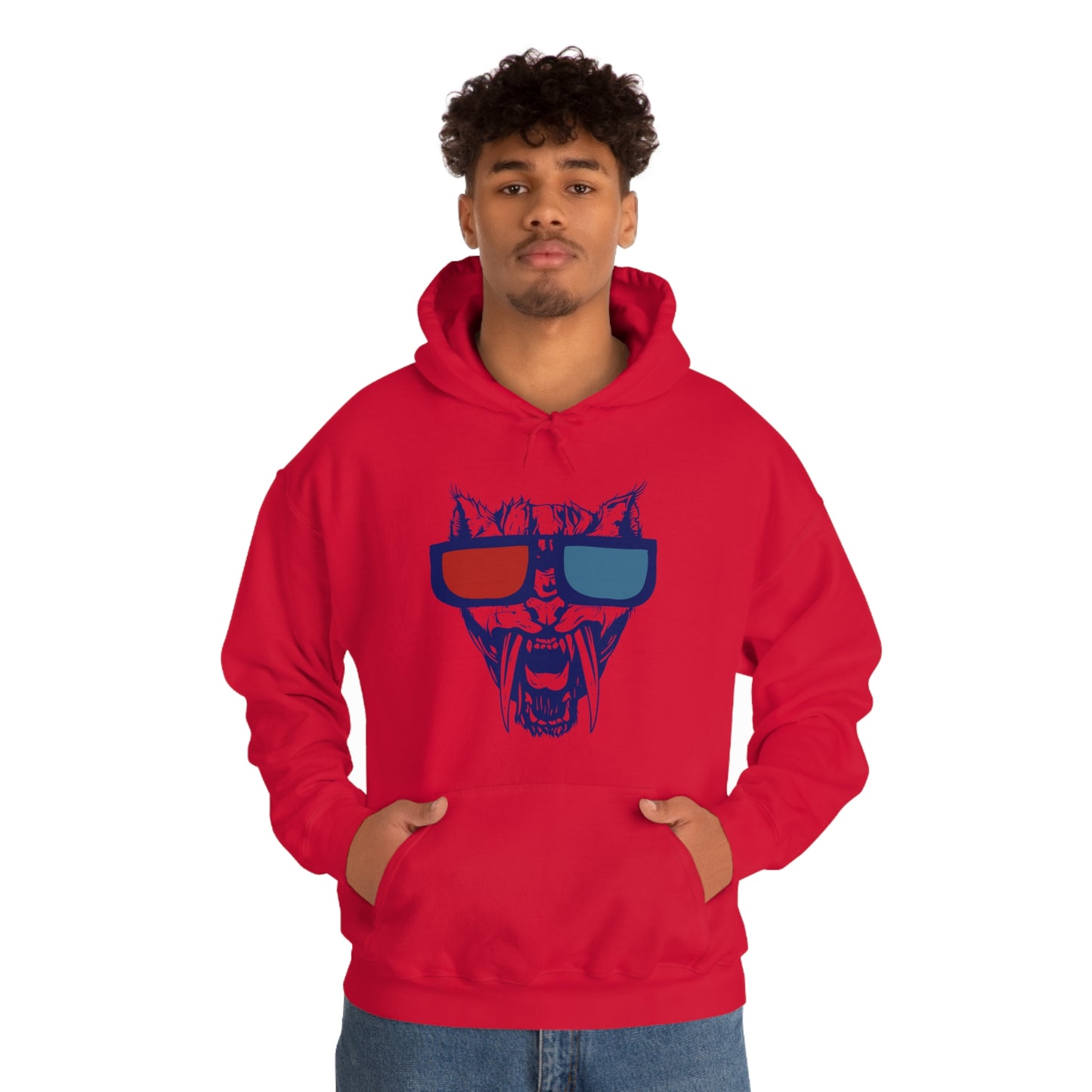 3D Glasses Tiger Hoodie